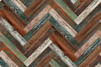 Rustic Wood Chevron Green Rust Brown tapety