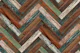Rustic Wood Chevron Green Rust Brown