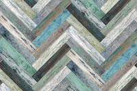 Rustic Wood Chevron Green Grey Blue Beige tapety