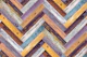 Rustic Wood Chevron Yellow Blue Purple