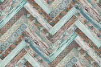 Rustic Wood Chevron Mint Teal Brown tapety