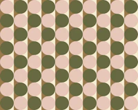 Geometric Polka Dot Rows – Olive & Pink wallpaper
