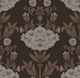 Espresso Brown Floral Damask