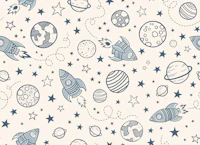 space travels - navy blue behang
