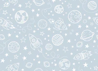 space travels - soft blue behang