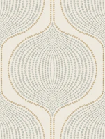 boho dots ogee - grey sage bronze wallpaper