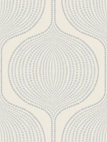 boho dots ogee - soft blue wallpaper