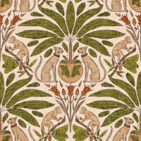 Big Cats under Potted Palms - tan - 50 cm wallpaper