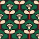 60s-70s floral stems dark green