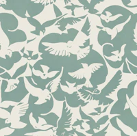 Art Deco Birds in Flight in Skylark wallpaper