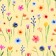 Yellow Watercolor Meadow Flowers