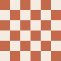 Terracotta Ivory Large Checker Squares wallpaper