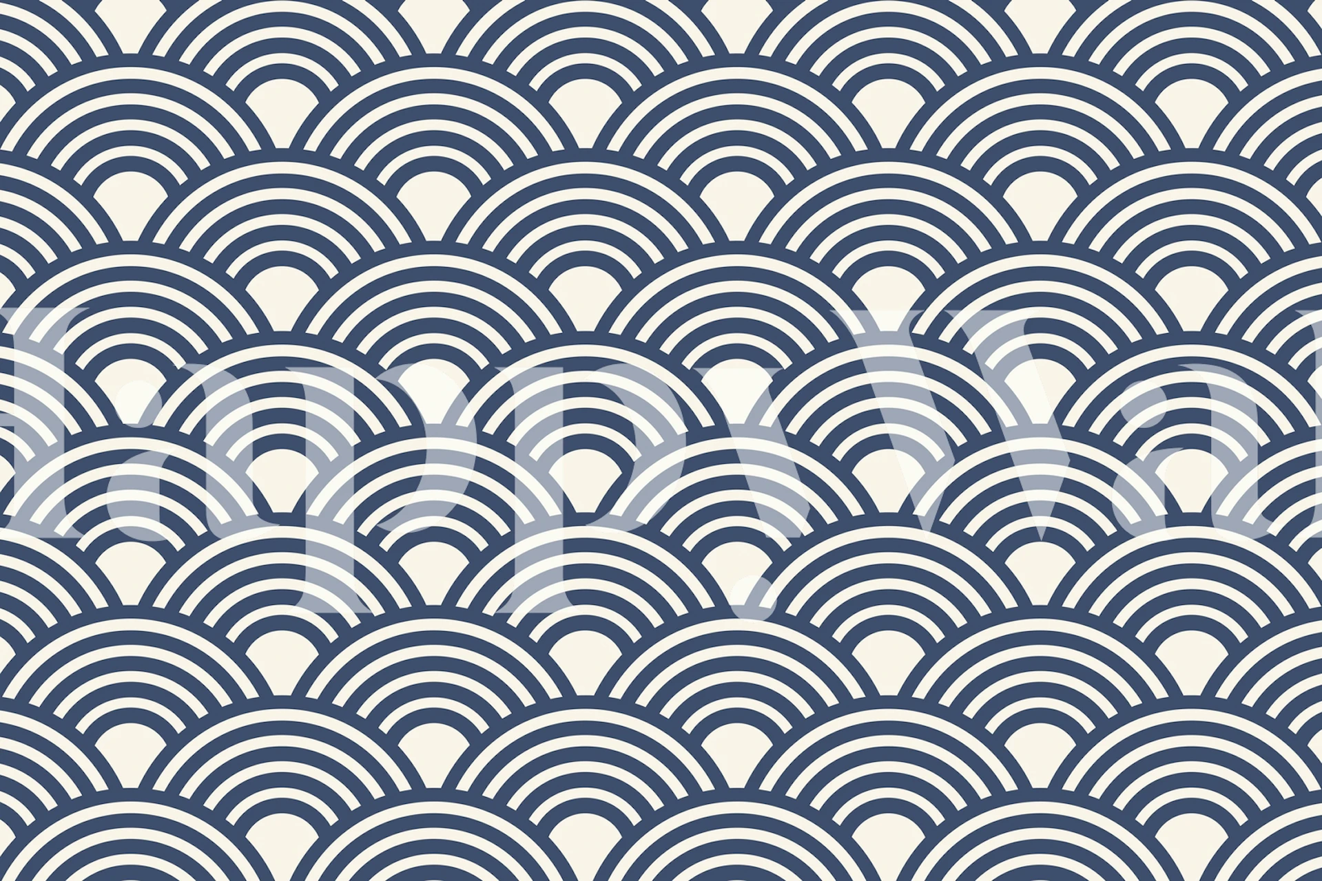 Eastern Waves Dark tapet i ett rum