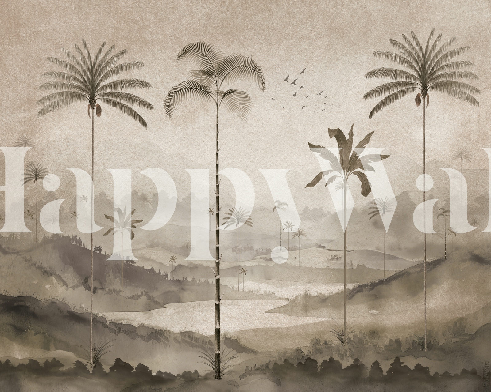 Tropical Sunset View wallpaper | Happywall