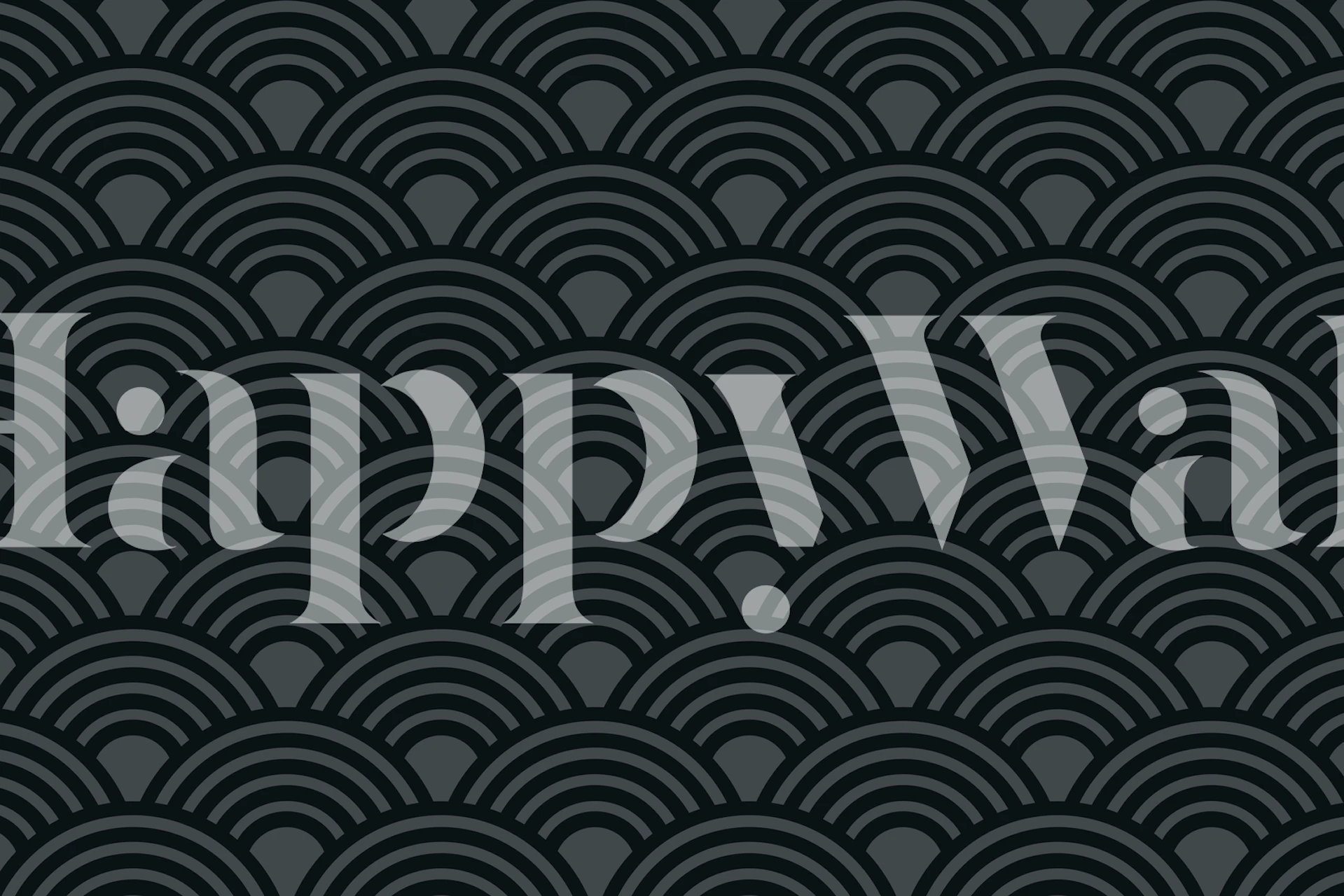 Geometric waves pattern in black and gray wallpaper