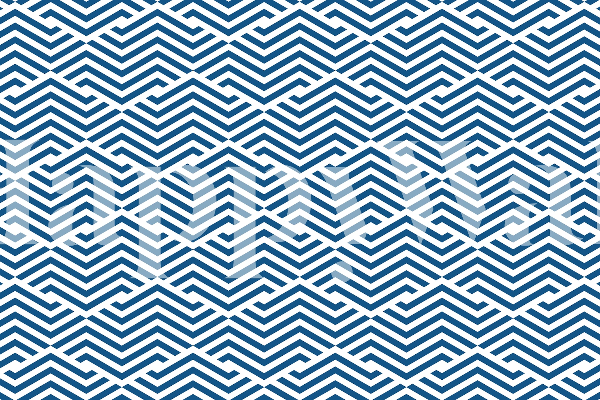 Navy blue and white zigzag pattern wall mural named Kavala.