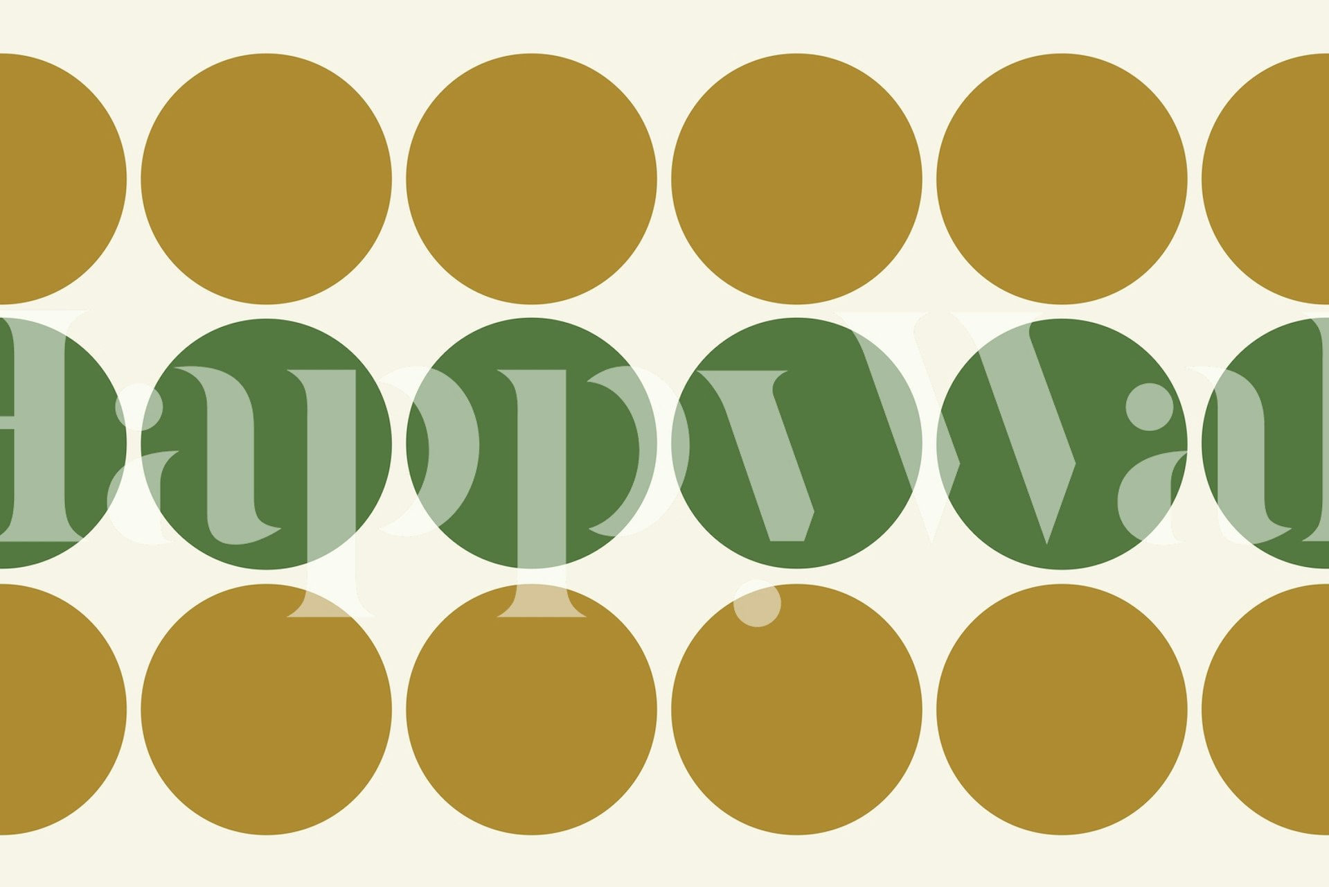 Geometric circles in muted green and brown tones wallpaper