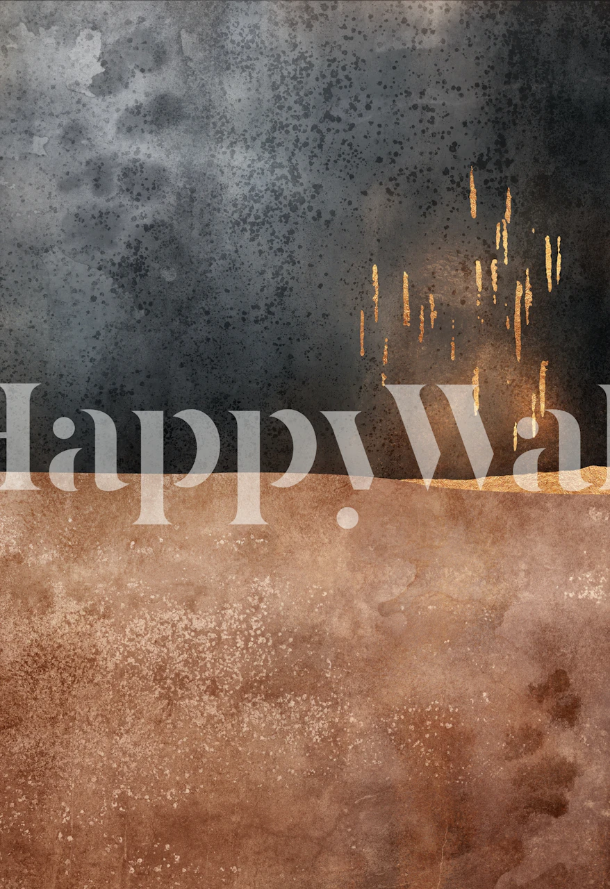 Abstract earthy tones with golden rain droplets wallpaper