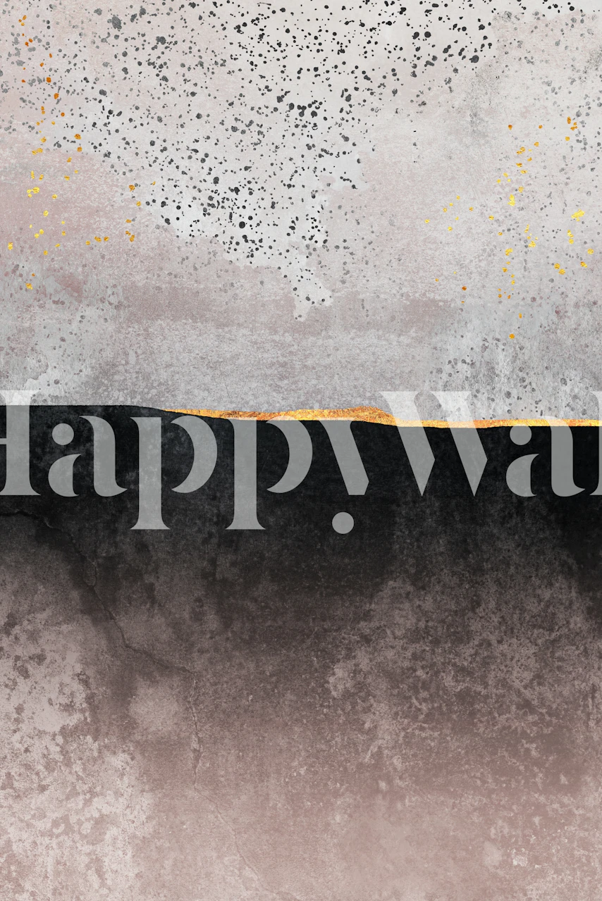 Abstract wall mural with grainy texture gradient and gold accent line