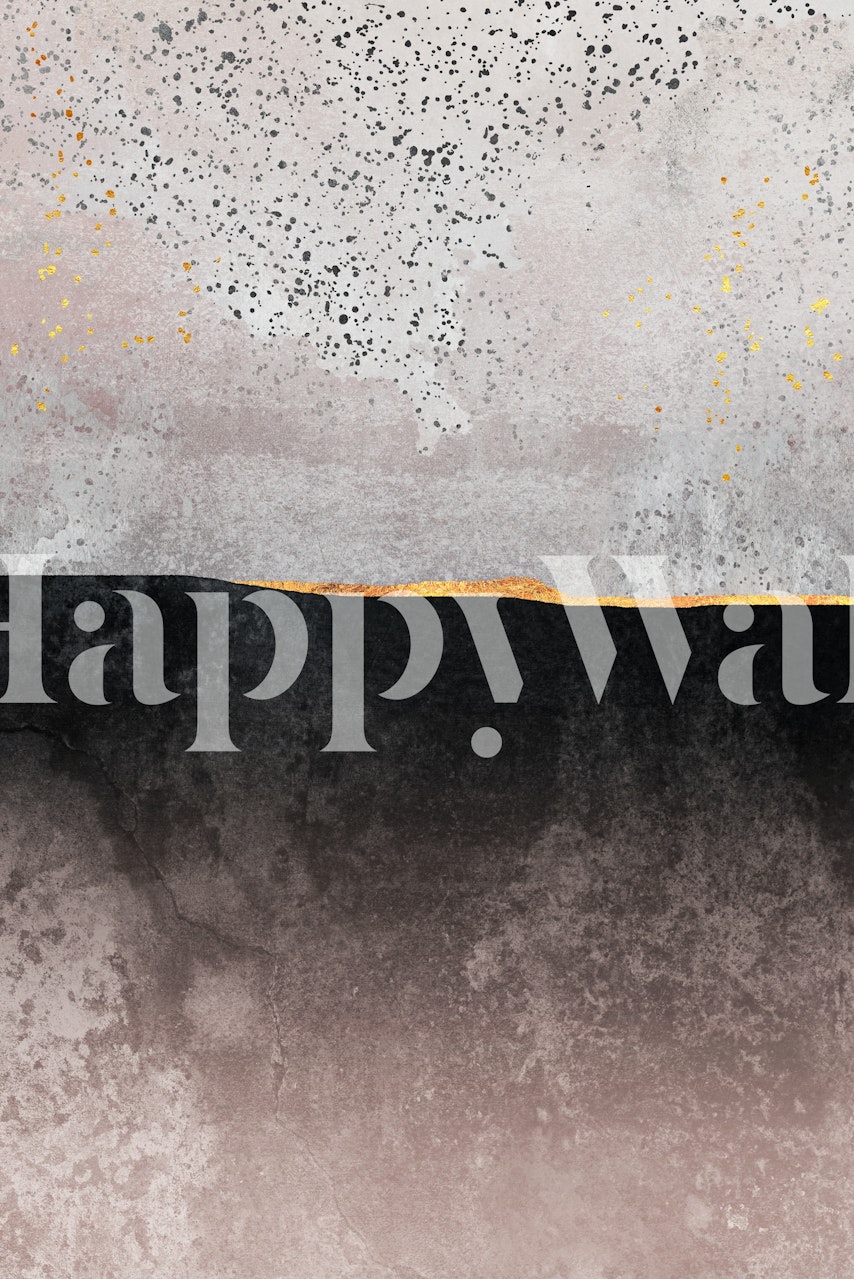 Abstract wall mural with grainy texture gradient and gold accent line