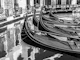 Black White Venetian Gondolas Closeup