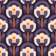 Violet purple modern retro Scandi peonies