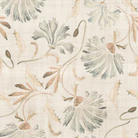 Blue Brown Florals Linen wallpaper