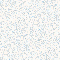 Space Doodles Blue tapeta