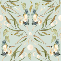 Blue Heron Green behang