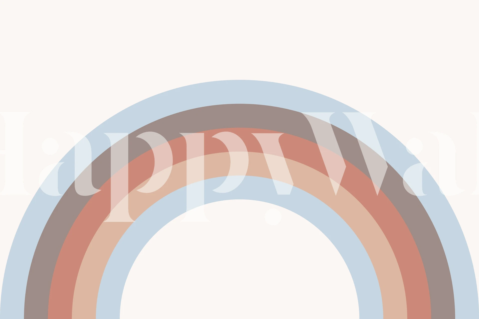 Pastel rainbow arc in soft tones of blue, brown, and pink wallpaper