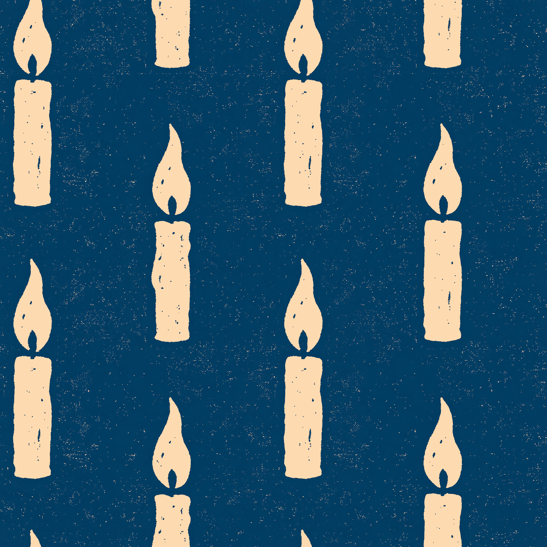 Carta da parati candele avorio su blu navy