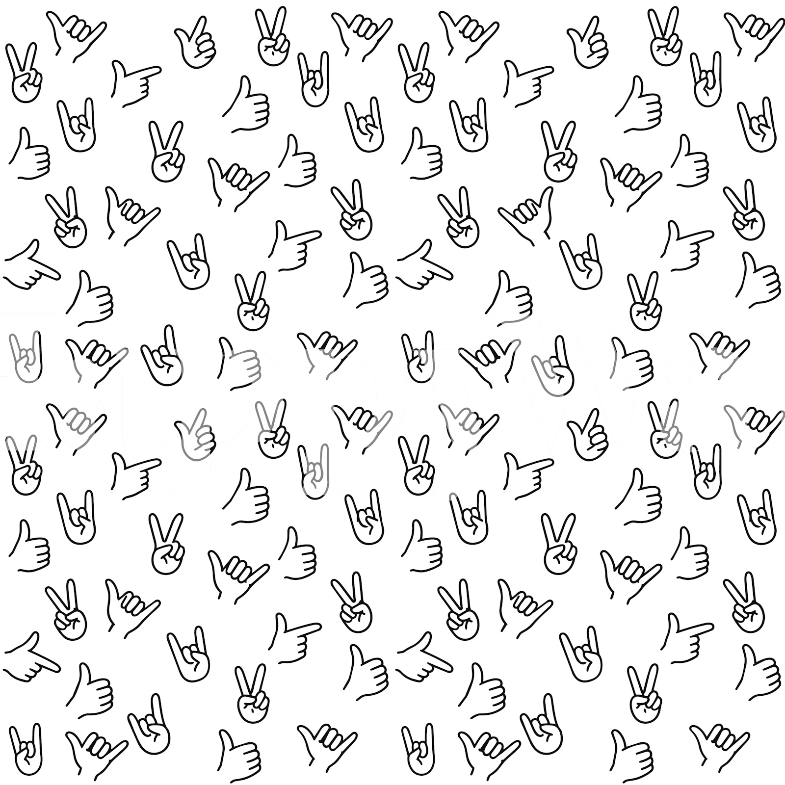 Ivory Hand Gesture Wallpaper - Black Line Art