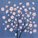Dusty blue cherry blossom branches