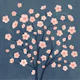 Dusty blue hand painted blossom tree