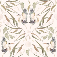 Blue Herons White behang