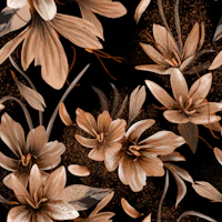 Saffron Flowers in Sepia and Black wallpaper