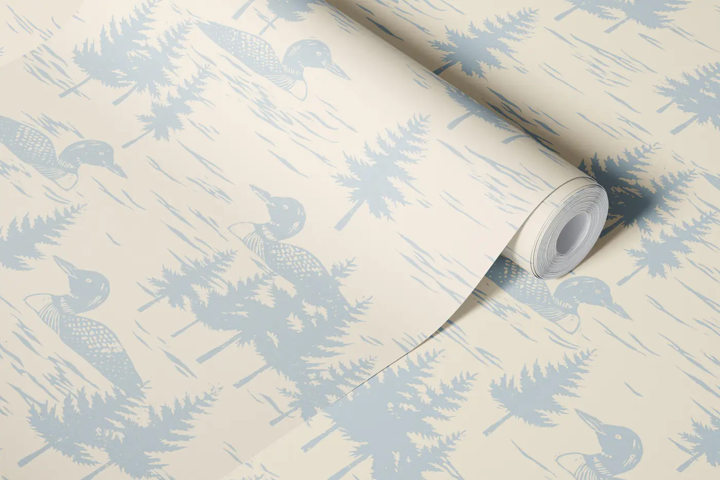loon lake vintage cream wallpaper roll