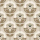 Retro Scandi peony blossoms beige brown