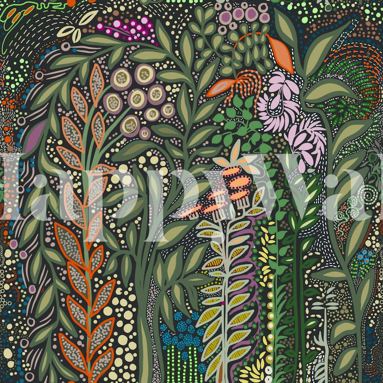 Room with olive strelitzia plant wallpaper (9/9)