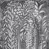 Strelitzia- Horizontally Repeating Greyscale tapeta