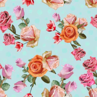 Heirloom roses pattern wallpaper
