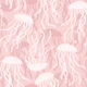 Blush pink jellyfish ocean scene