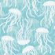 Aqua blue jellyfish ocean scene