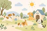 Sunny Puppy Playtime wallpaper
