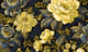 Butter yellow peonies on navy