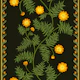 Marigold Floral Stripes - Black Orange Green