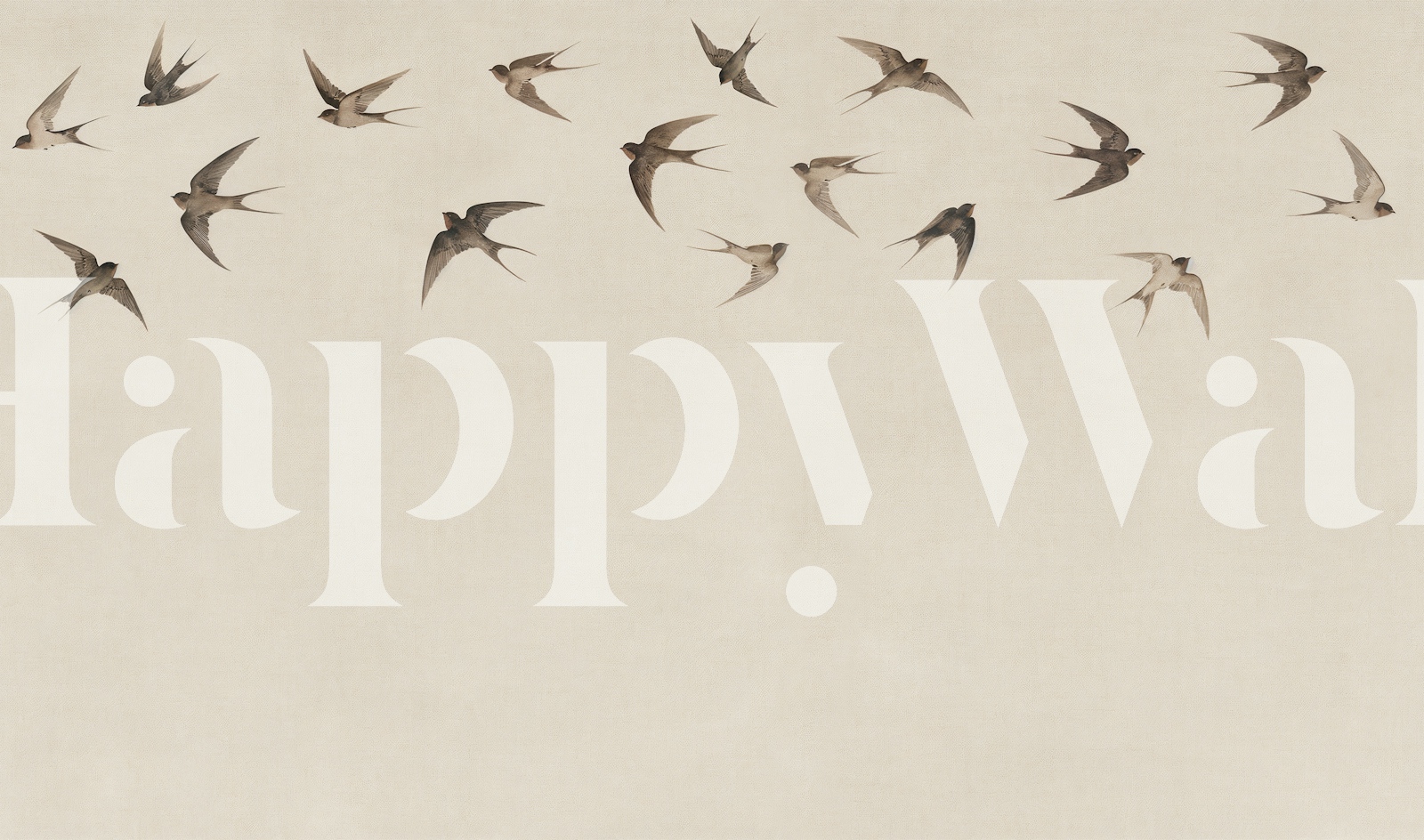 Warm Beige Swallow Wallpaper