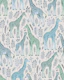 Mint Green Giraffes With Indigo Botanicals