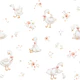 Nursery Goose Blush Flower White Medium