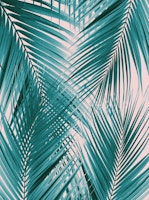 Teal Blush Palm Leaves Dream 1 ταπετσαρία